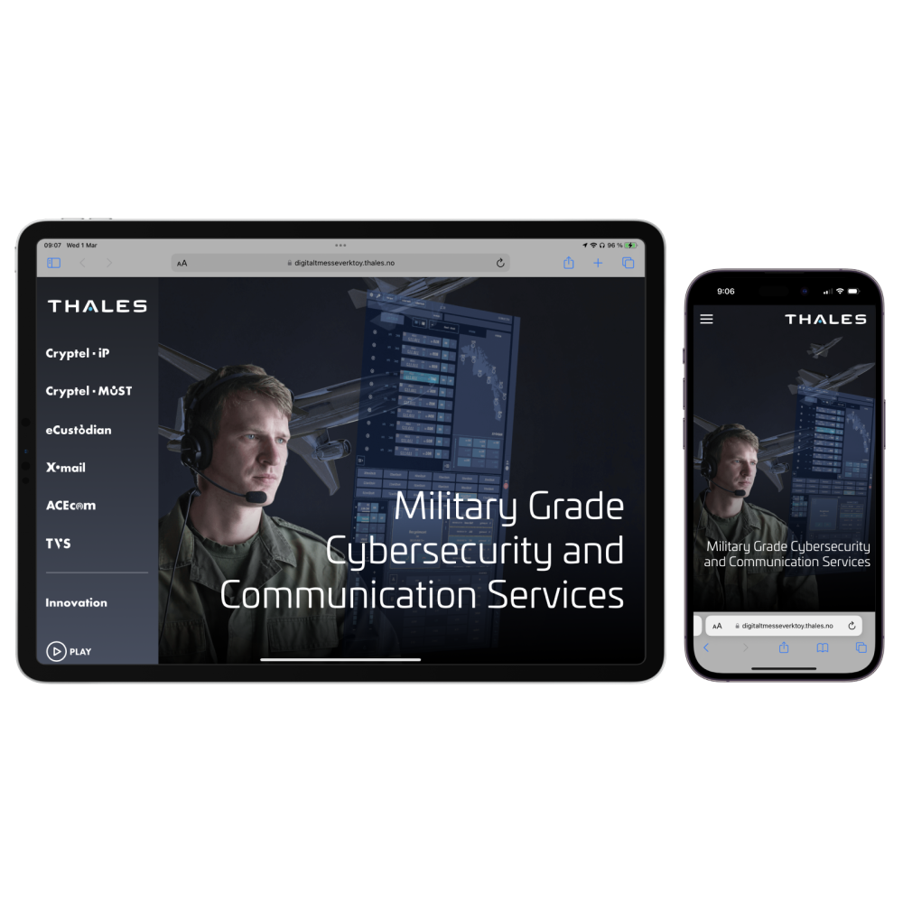 Screenshot of Thales Website